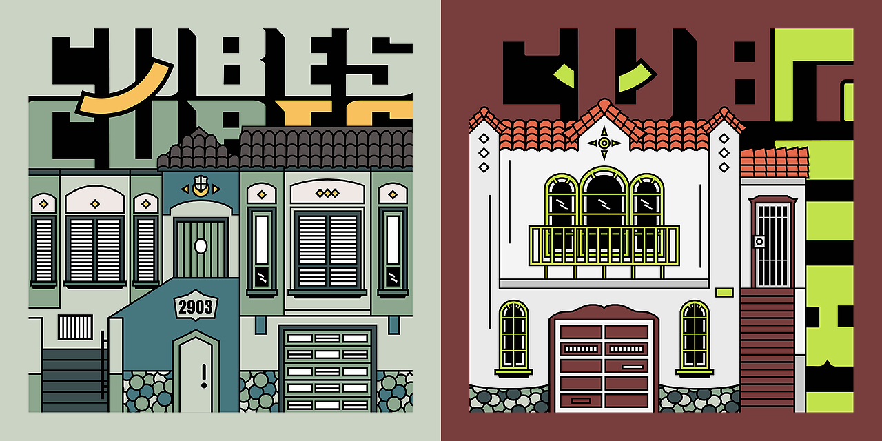 Illustrations of Houses in San Francisco（图ZMjIwNDQ2ODI0） - 艺术插画 - 站酷设计师汪二狗子原创素材 - 站酷ZCOOL