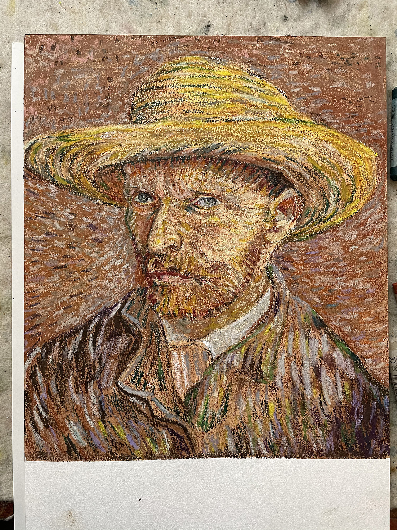 油畫(huà)棒臨摹梵高自畫(huà)像過(guò)程分享（圖ZMjM4NDg4NjYw） - 繪畫(huà) - 站酷設(shè)計(jì)師慕漁藝術(shù)原創(chuàng)素材 - 站酷ZCOOL