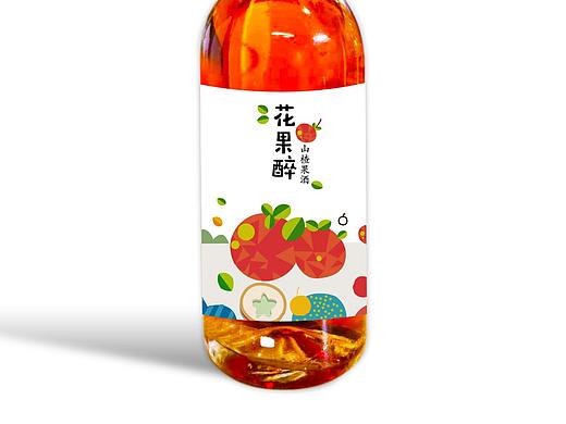 花果醉果酒瓶签设计