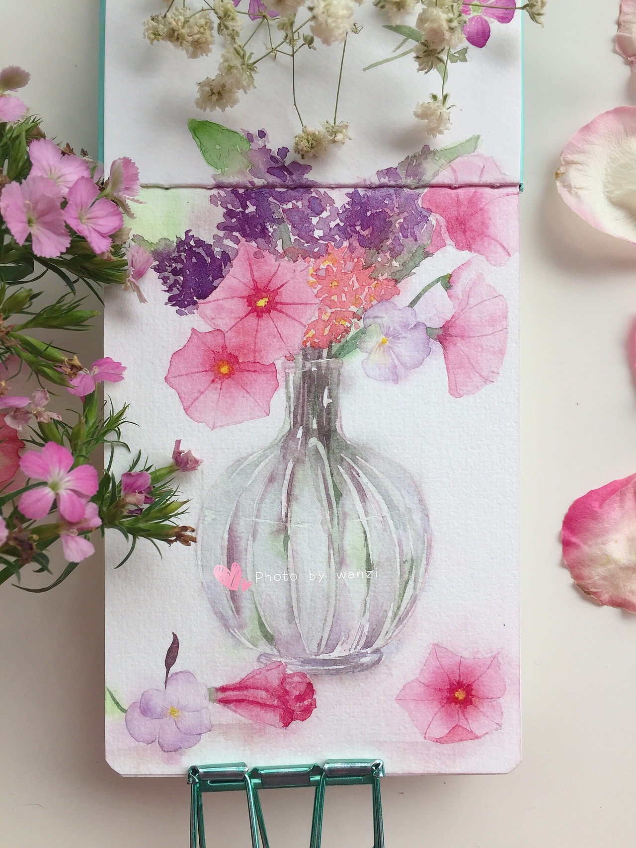 一组瓶花水彩作品（图ZMTk2OTAzMzQ0） - 艺术插画 - 站酷设计师爱吃丸子的猫原创素材 - 站酷ZCOOL
