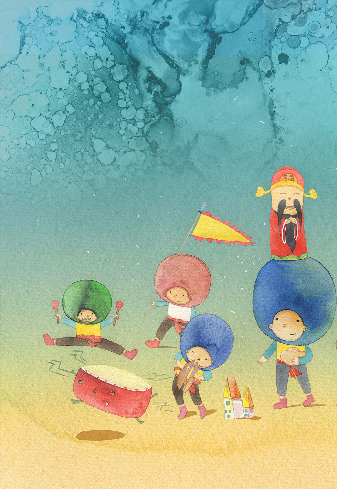 举报19分享原创作品插画商业插画小刺猬插画社火民俗好小孩新年表演