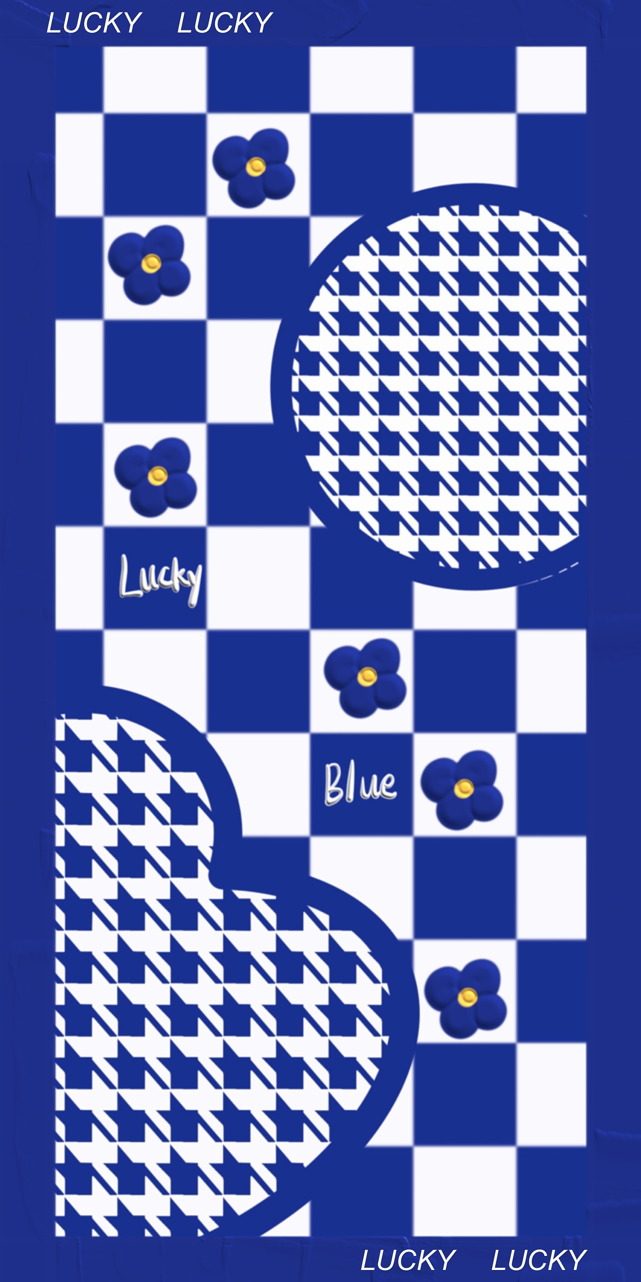 克莱因蓝壁纸棋盘格图片