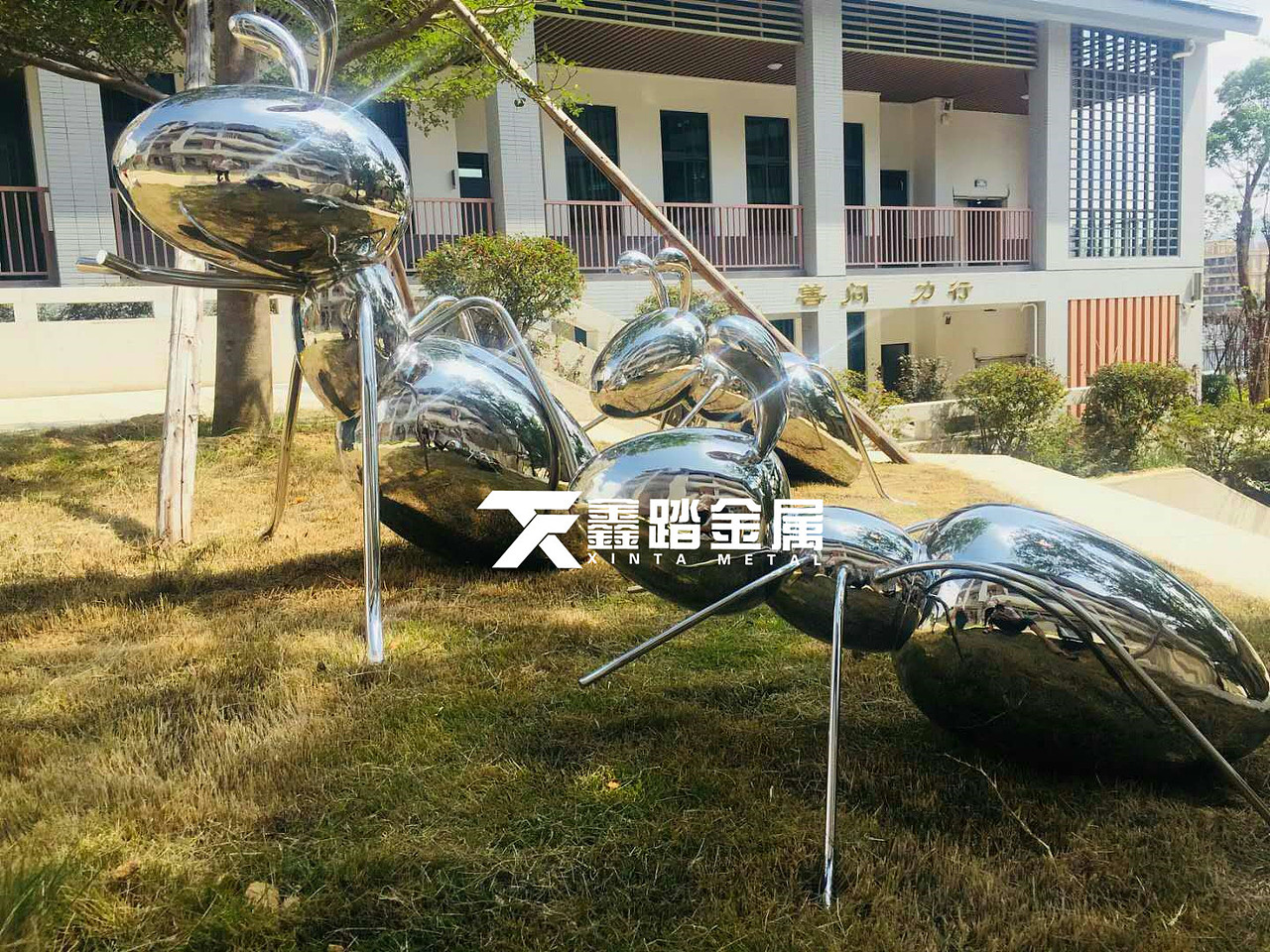 园林草坪不锈钢蚂蚁雕塑摆件可爱的小精灵