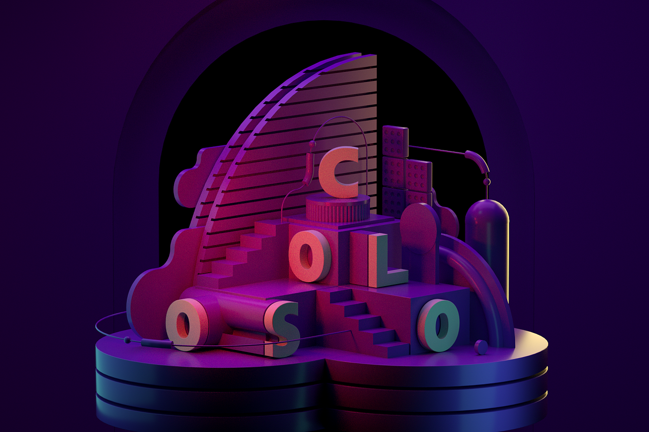 c4d几何体场景搭建及布光,octane渲染