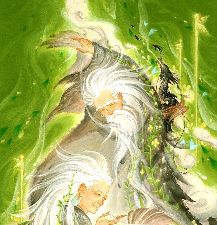 新国画 |《风》手绘清新国风节气神话海报 水墨画艺术（图ZMjQ4ODMyMzc2） - 艺术插画 - 站酷设计师何塞特Herset原创素材 - 站酷ZCOOL