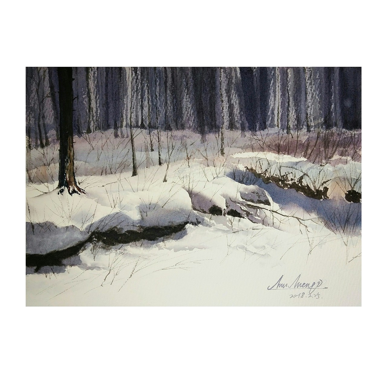 雪景（图ZMTA1NjQ1MTk2） - 绘画 - 站酷设计师七七小七七原创素材 - 站酷ZCOOL