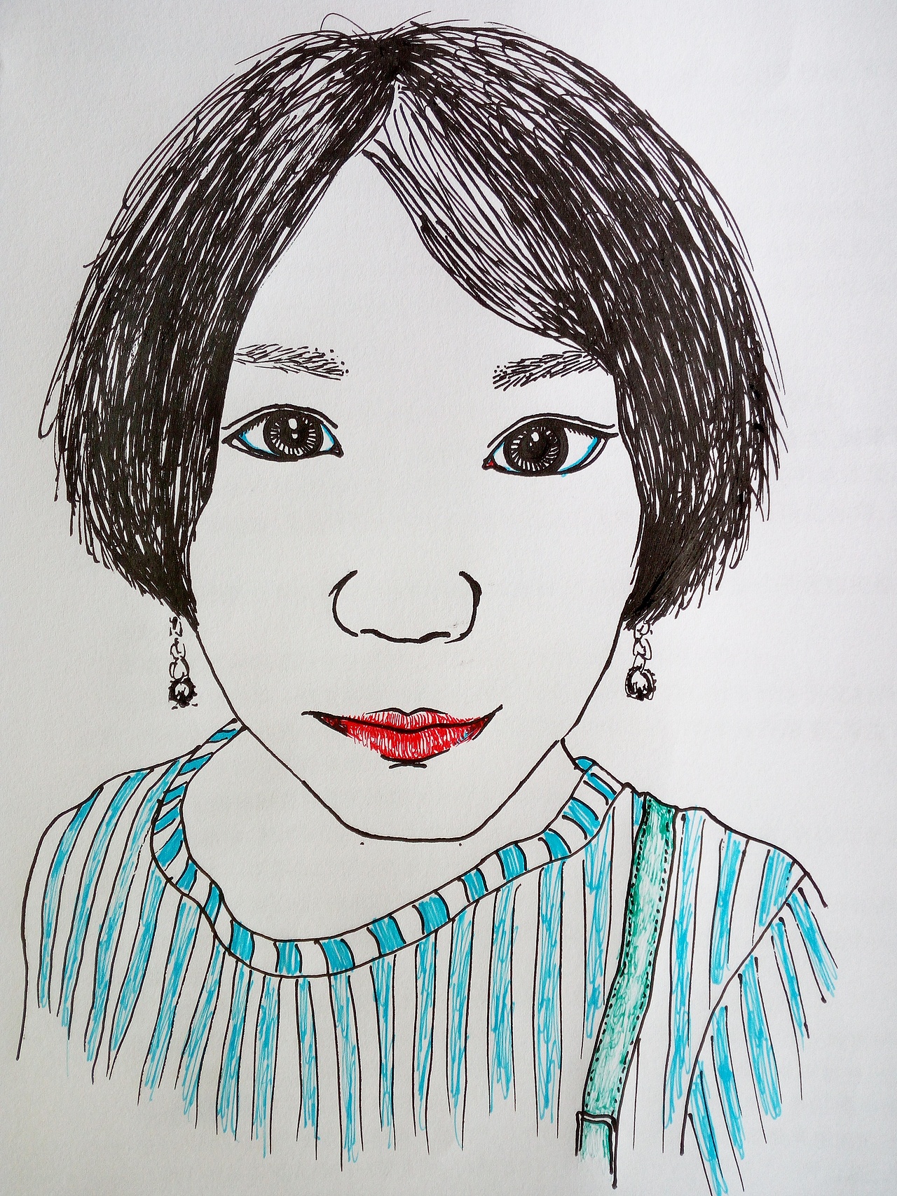 线描人物|纯艺术|绘画|朵拉贝儿_原创作品-站酷zcool