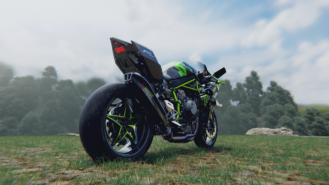 川崎Kawasaki Ninja H2R - Blender渲染（图ZMjczNzQ1NjI4） - 机械/交通 - 站酷设计师猫王阿祖原创素材 - 站酷ZCOOL