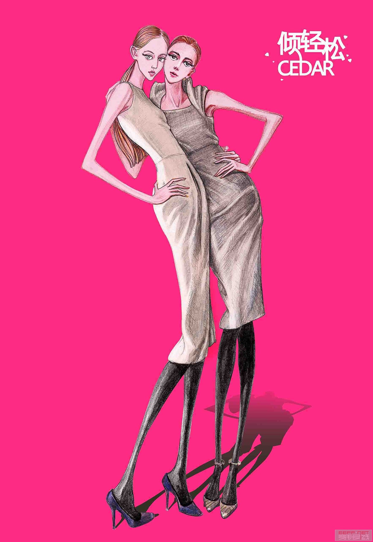 服装插画（图ZMjc3NTM1ODA=） - 休闲/流行服饰 - 站酷设计师倾轻松原创素材 - 站酷ZCOOL