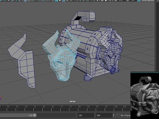 速写练习,发现了不会布线,牛头拉跨