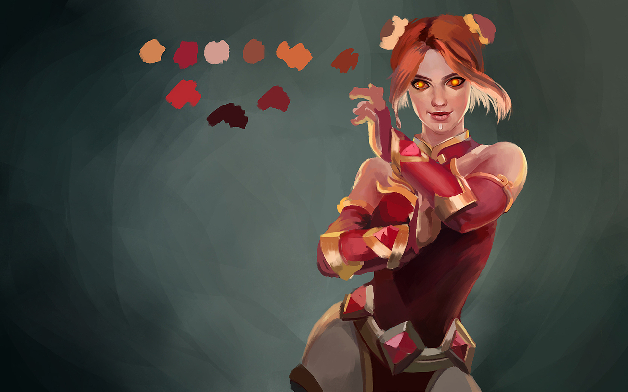 dota火女手绘步骤图