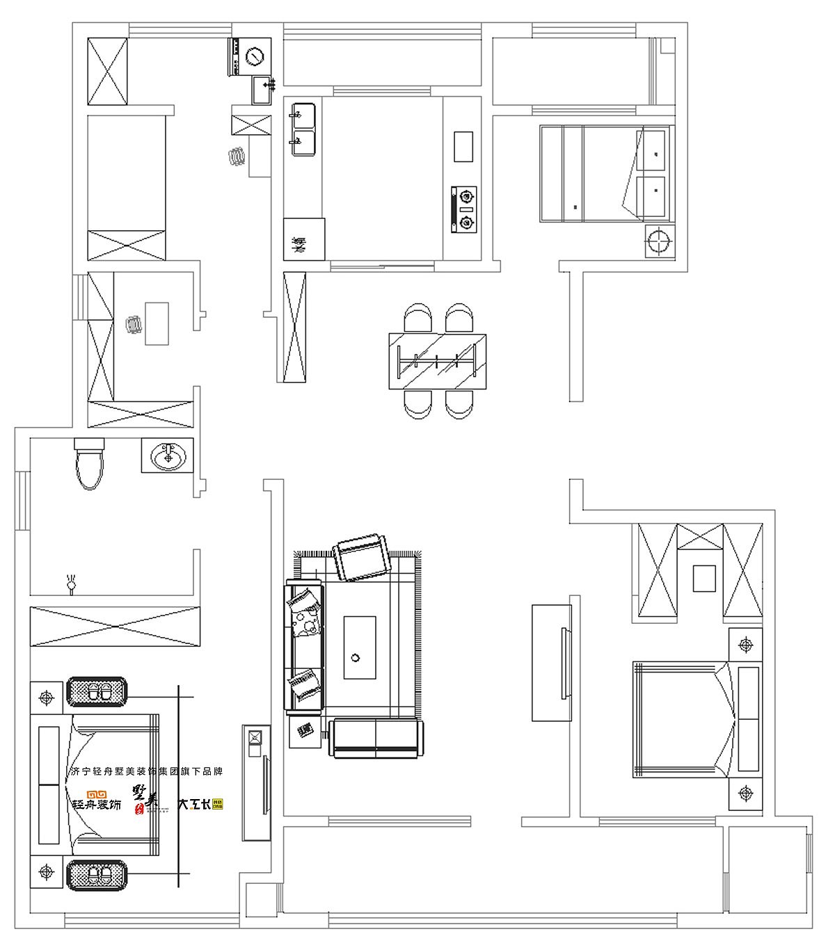 济宁中南珑悦 洋房Y2户型141㎡ 现代轻奢装修设计方案