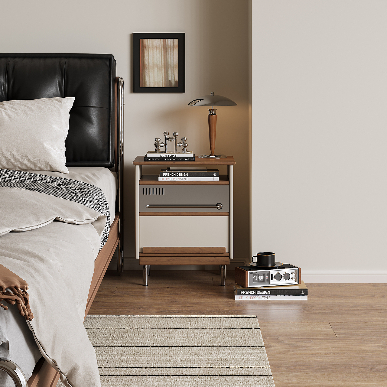 复古铝板床头柜