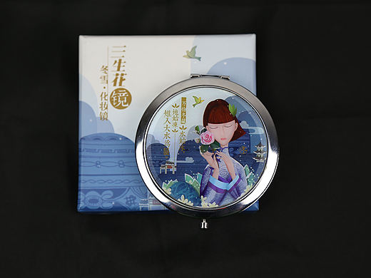 百雀羚常规物料  四季化妆镜之 冬雪.化妆镜   春晓.化妆镜