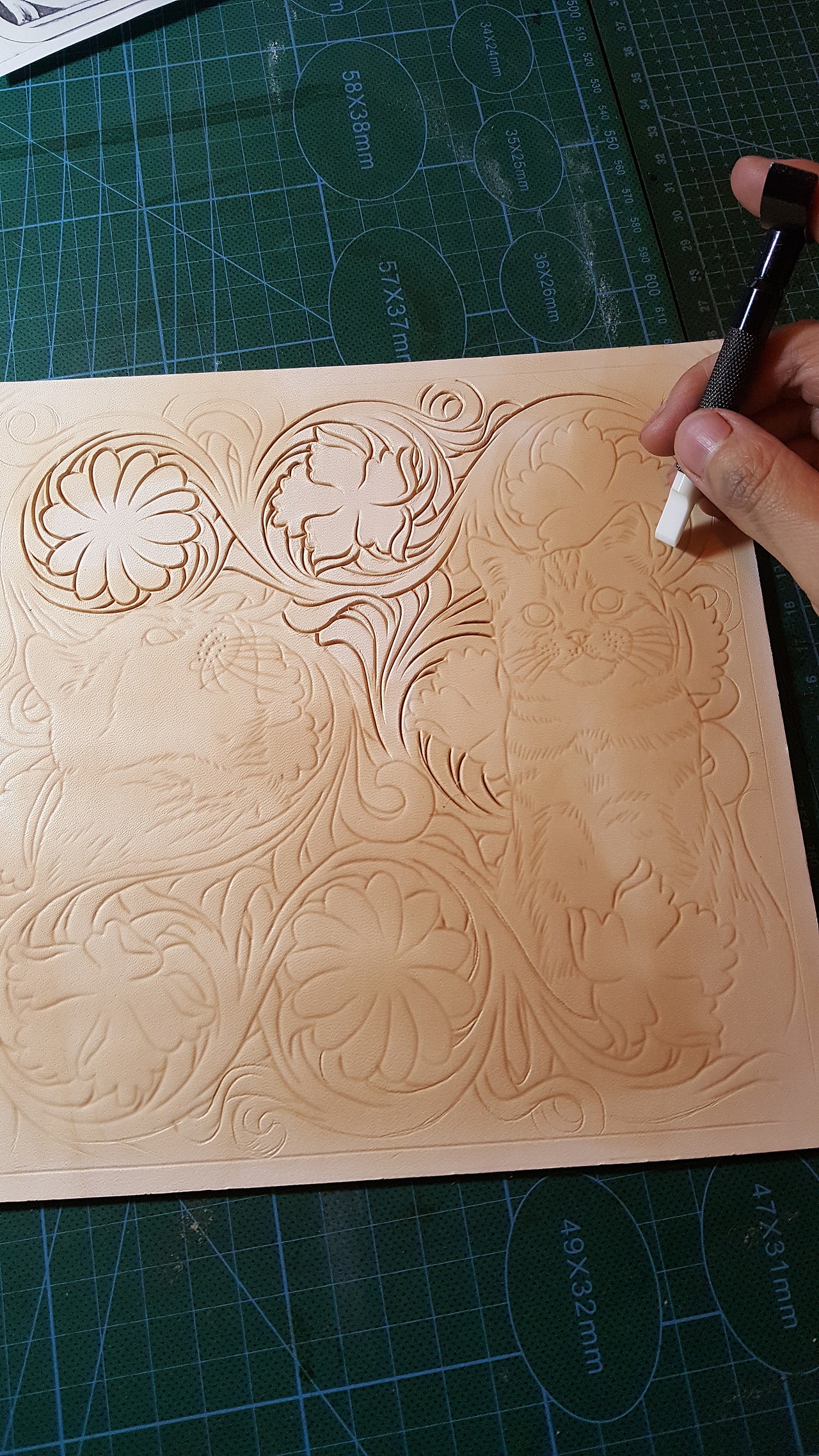 两只猫咪的肖像制作过程