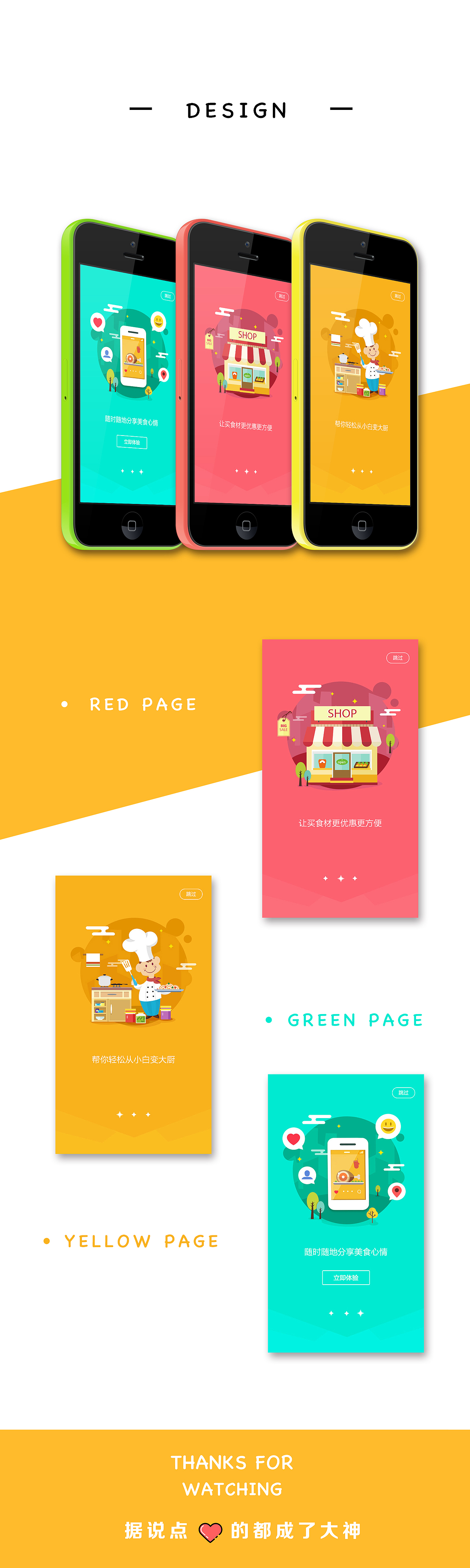 美食主题/APP-引导页