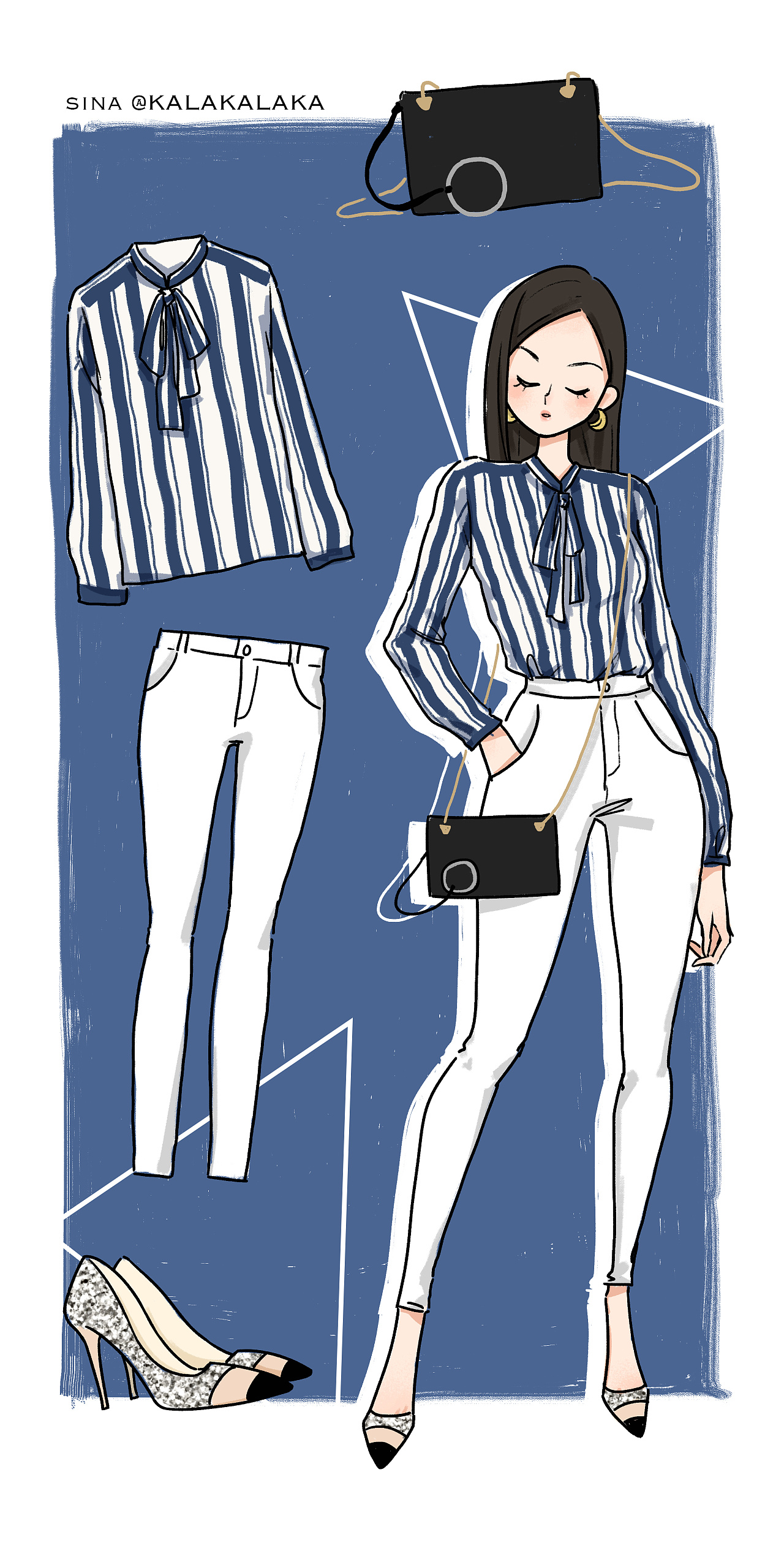 时尚插画习作 | 少女穿搭指南|插画|涂鸦/潮流|kala羊驼子 - 原创作品