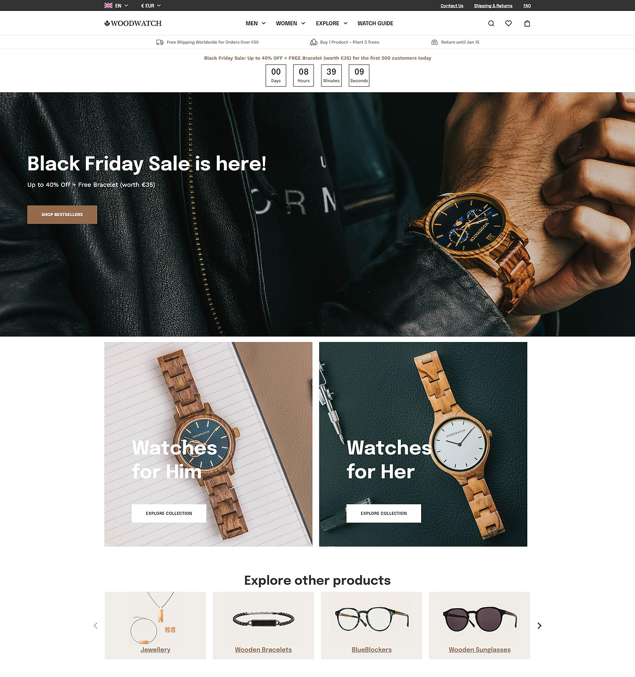 手表独立站shopify首页店铺装修