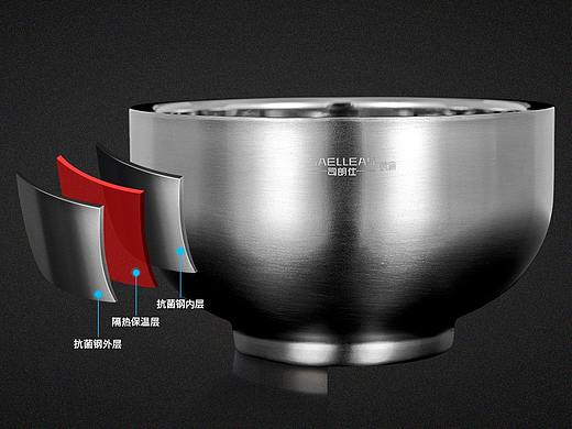 316不锈钢碗餐具详情设计