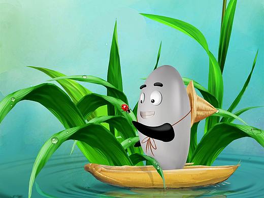 十月稻田包装插画