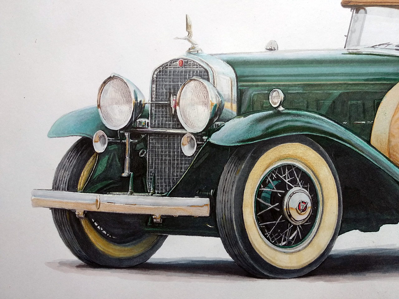 【重拾手绘】 老爷车1930 cadillac v-16