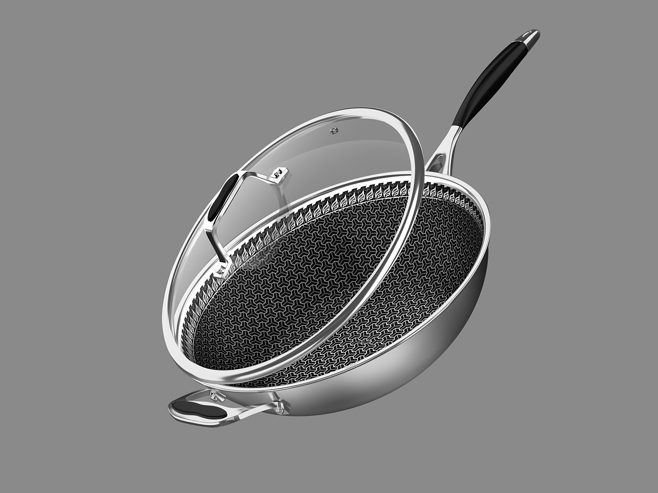 不锈钢炒锅建模渲染详情页设计