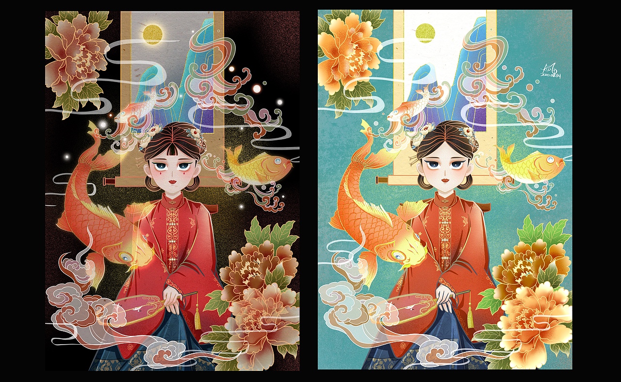 國潮（圖ZMjI0MDczMzg0） - 商業(yè)插畫 - 站酷設(shè)計(jì)師朱選手原創(chuàng)素材 - 站酷ZCOOL