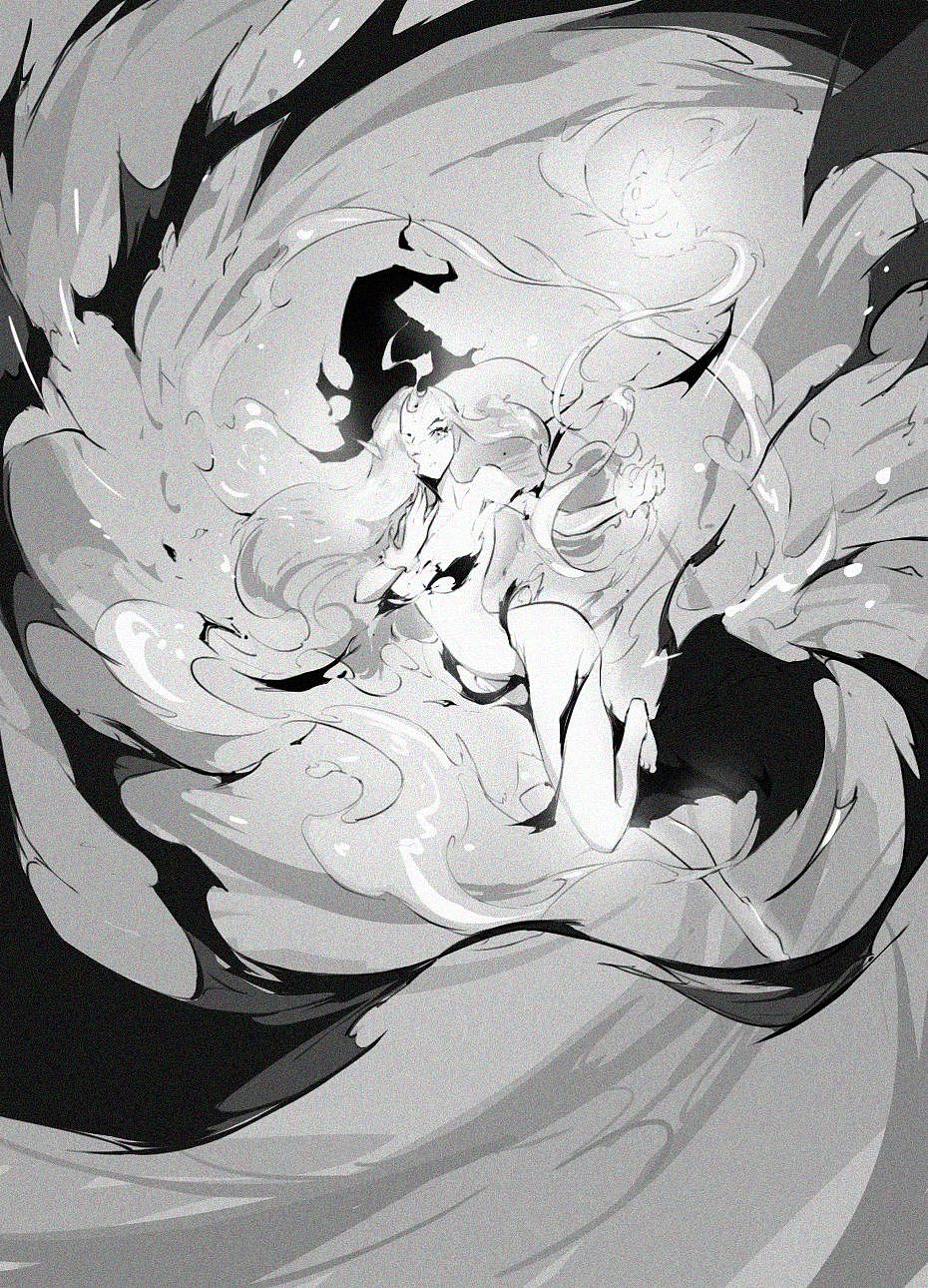 魔女•黑白插画（图ZMzI2Nzk2NzE2） - 艺术插画 - 站酷设计师lypping梁平平原创素材 - 站酷ZCOOL