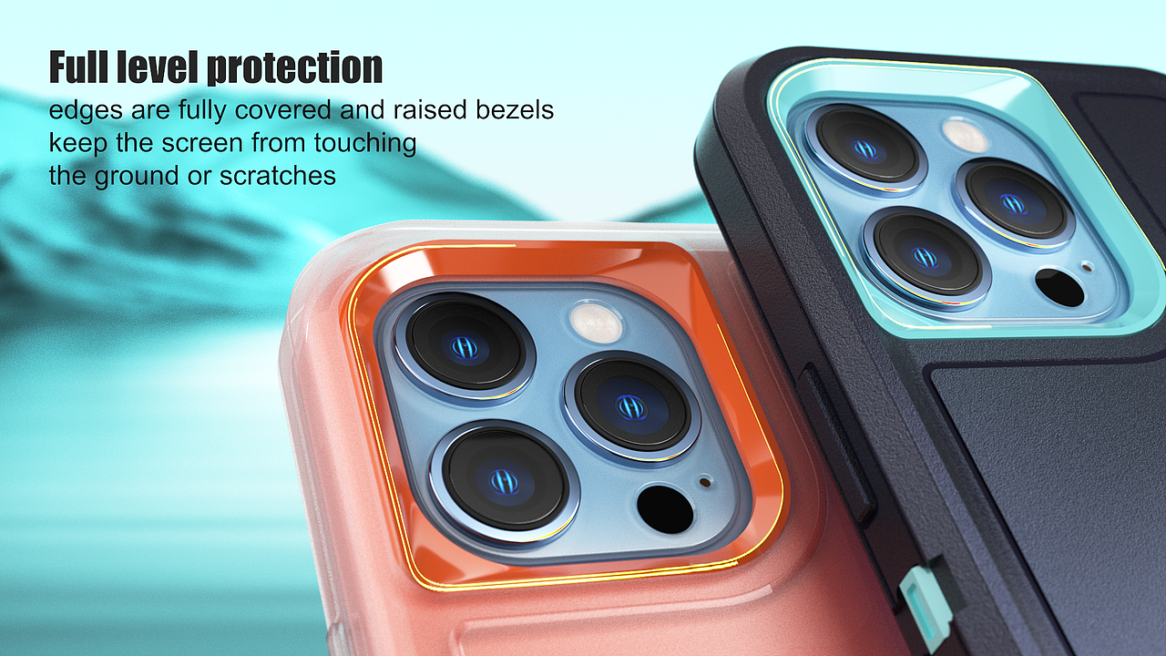 三个公司手机壳渲染动画