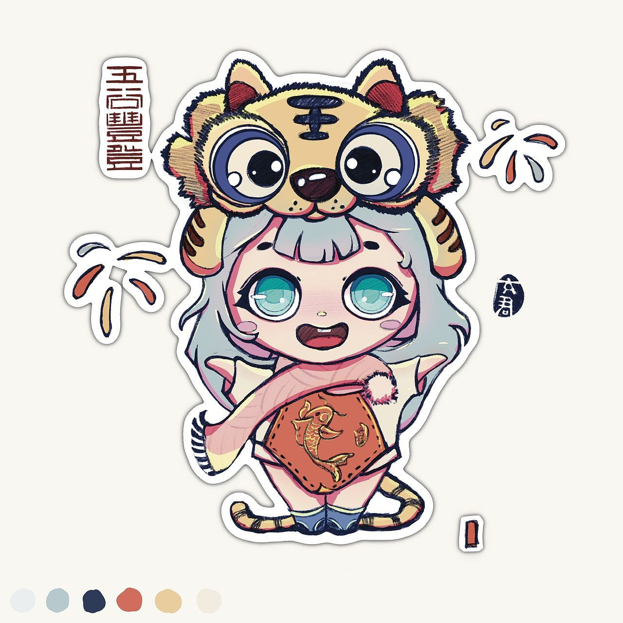 2022虎年大吉（图ZMjg3ODQ0NjQw） - 商业插画 - 站酷设计师插画文君原创素材 - 站酷ZCOOL