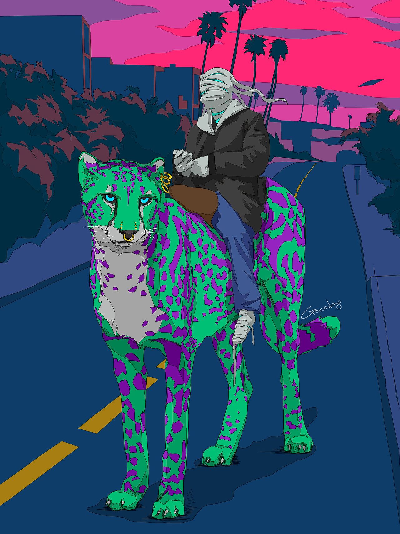 绿豹系列插画（图ZMzI1MTA1OTU2） - 艺术插画 - 站酷设计师Popster原创素材 - 站酷ZCOOL