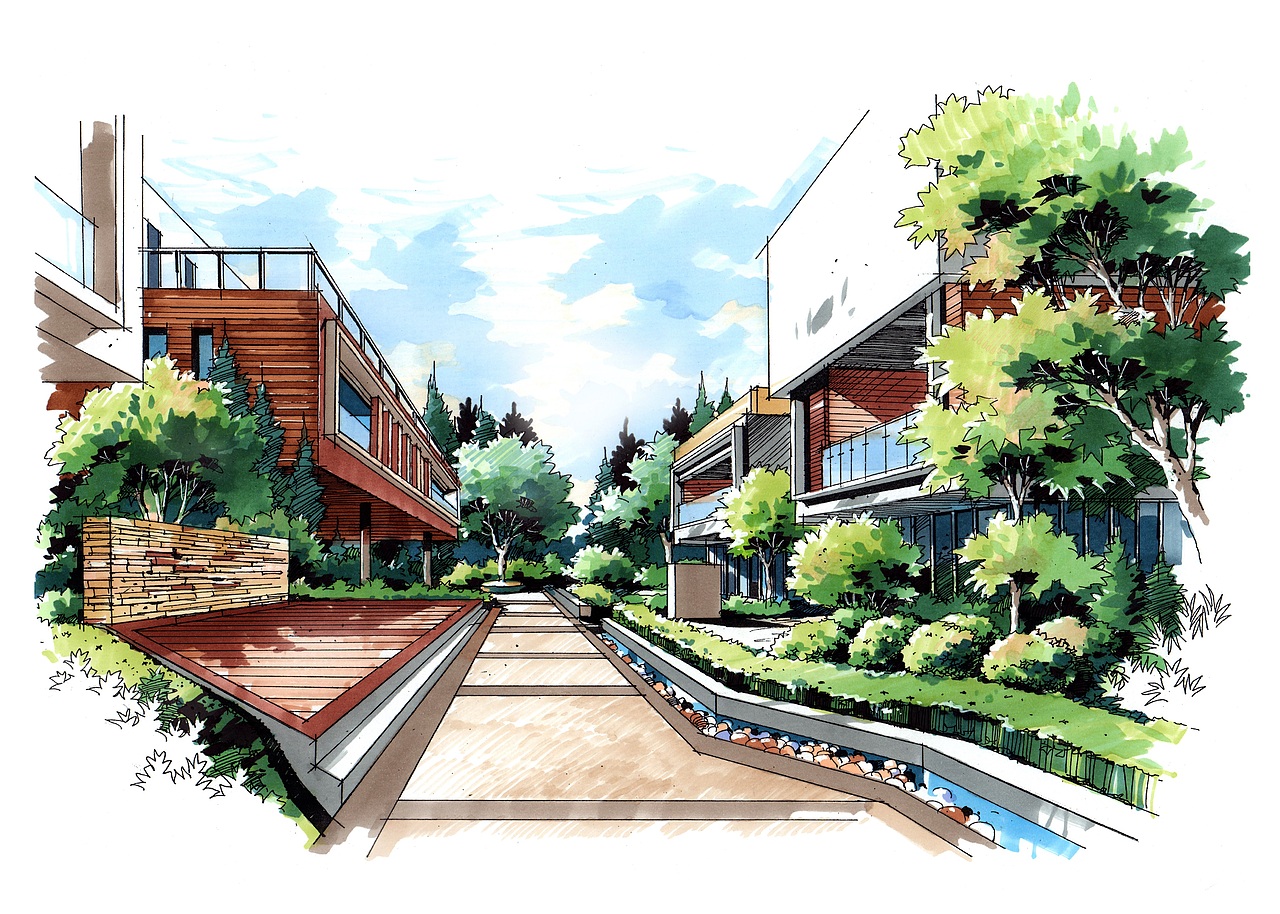 园林手绘设计优秀作品案例欣赏(五)