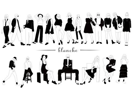 20张黑白简洁插画总结