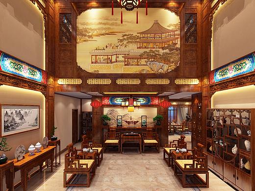 中式装修案例中堂