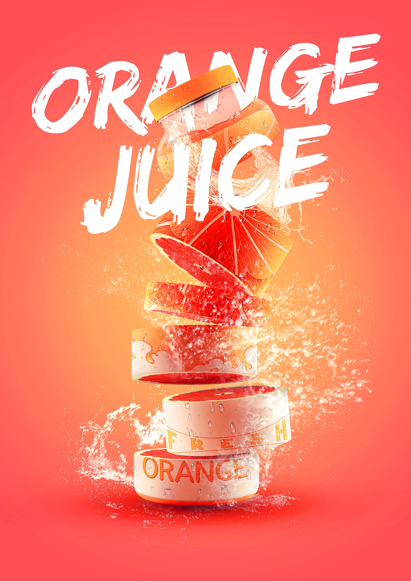 ps教程:水果饮料合成,融入冰块的水果,夏日的清凉|平面|海报|小白也能