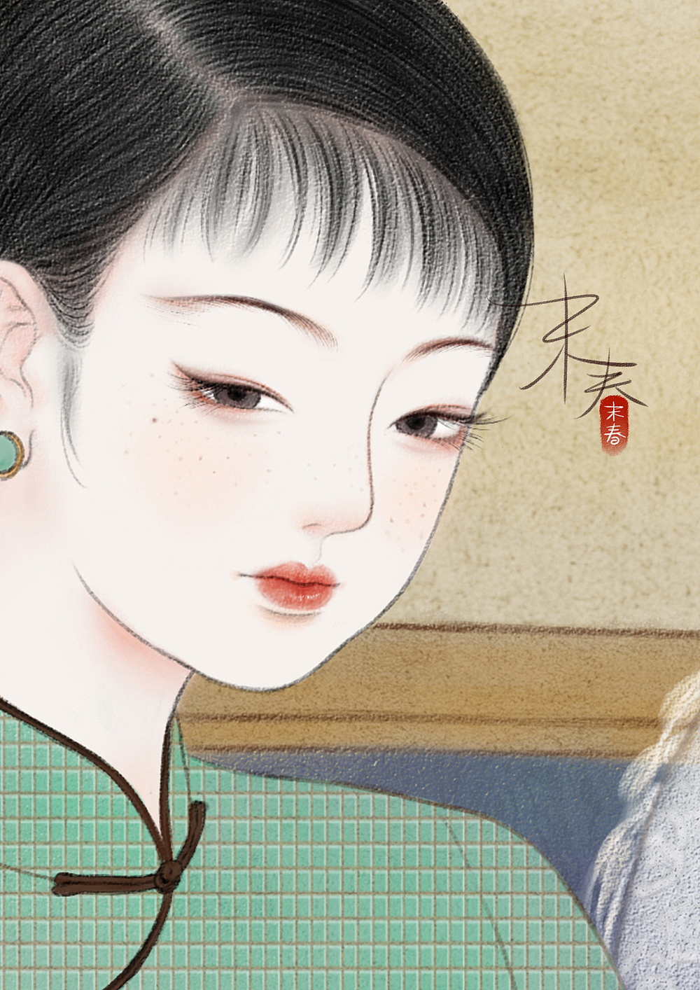 旗袍画报|插画|商业插画|末春_原创作品-站酷(zcool)