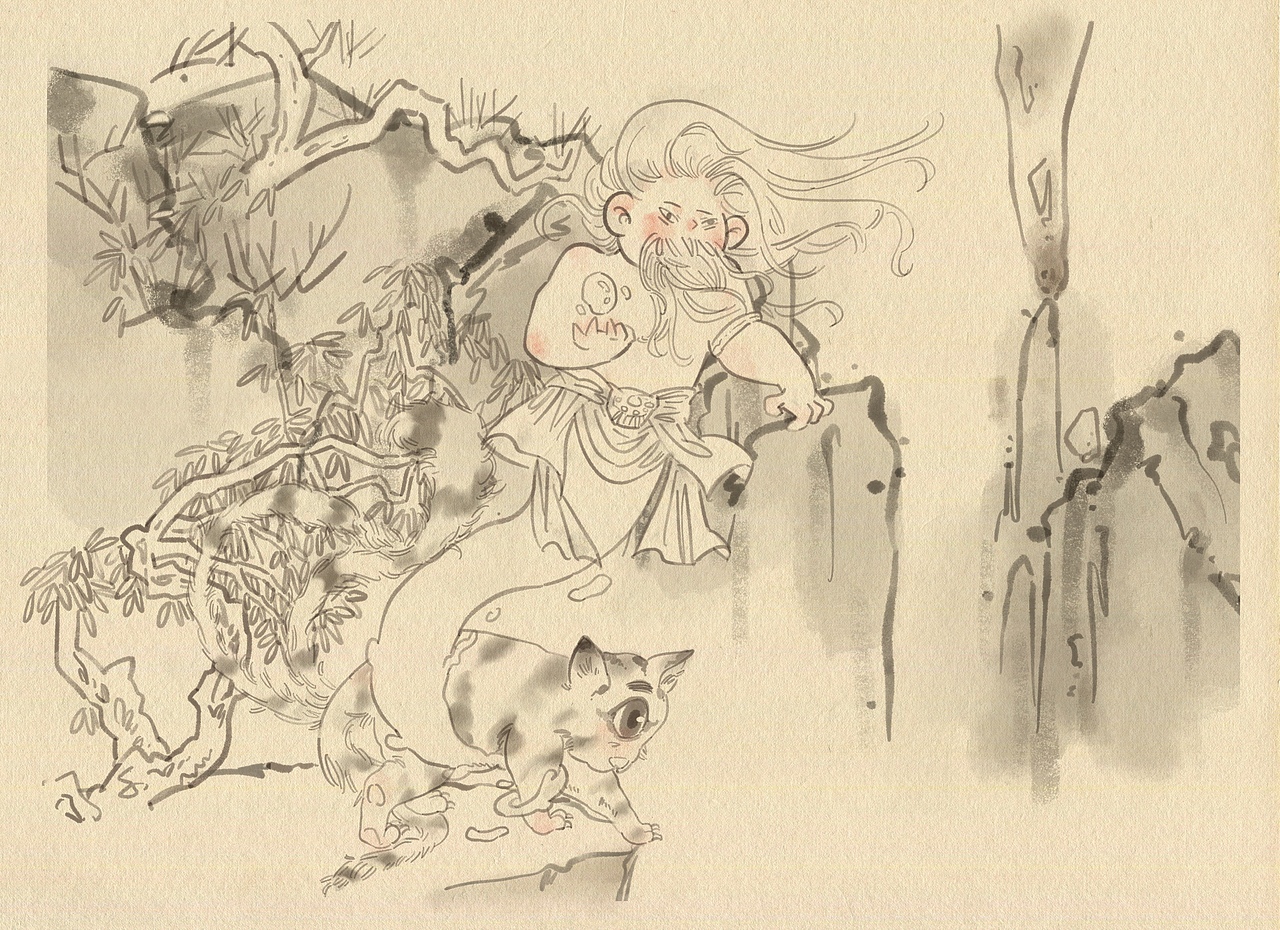 国风人物手稿（图ZMjgxOTY0ODQ4） - 商业插画 - 站酷设计师子木绘文艺创作工原创素材 - 站酷ZCOOL