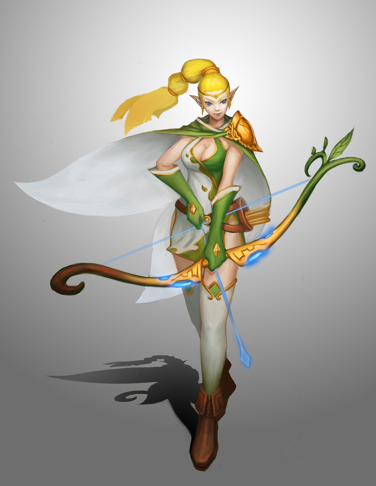 精灵弓箭手|插画|游戏原画|pasuru_原创作品-站酷zcool