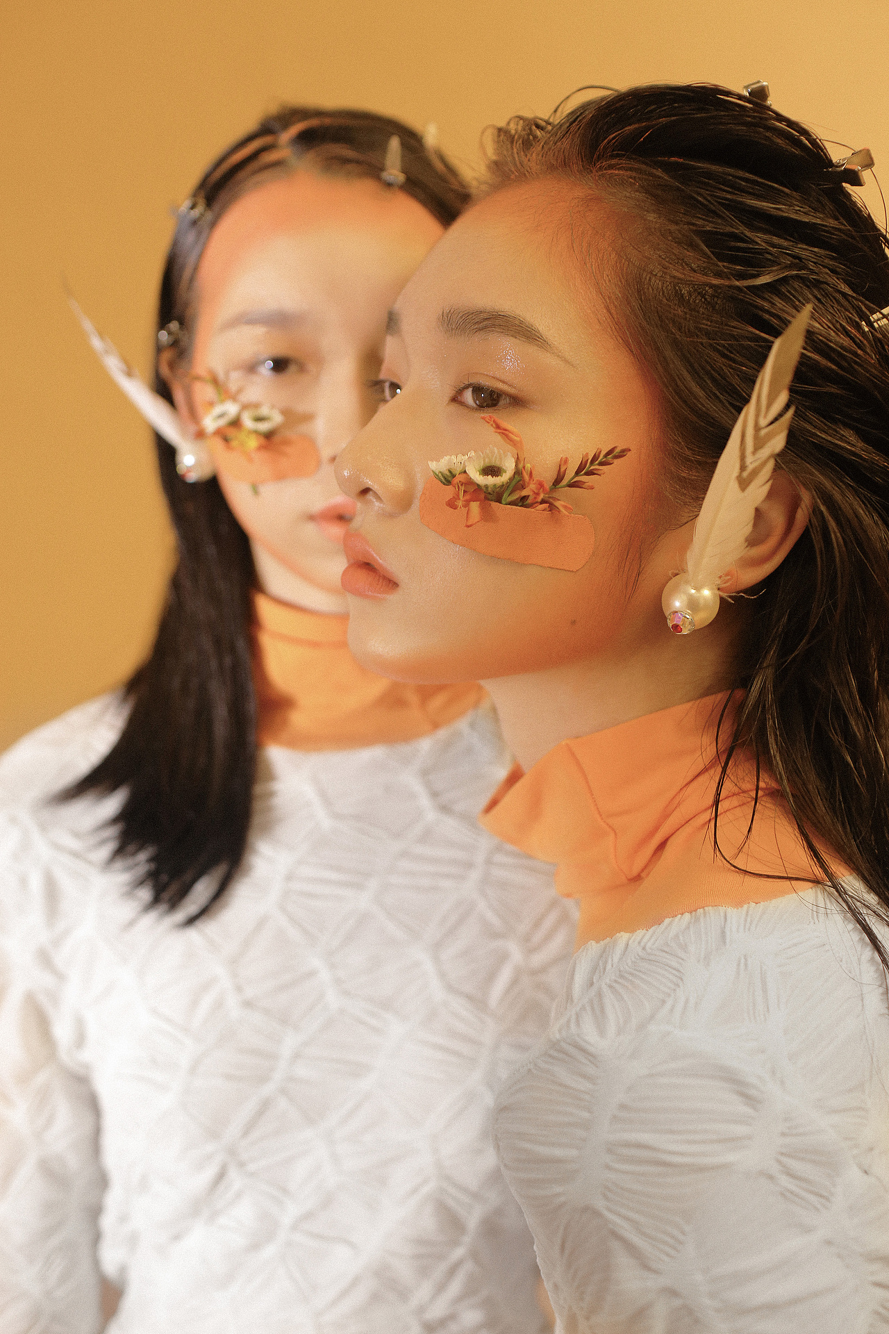 「White and orange」