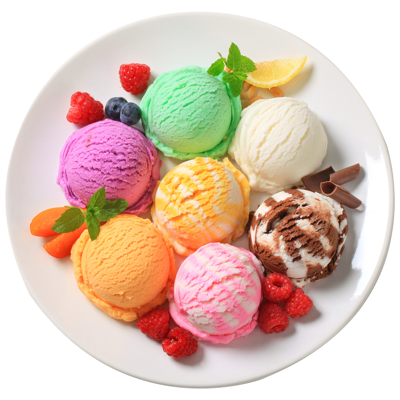 彩色冰淇淋球三款圣代冰淇淋