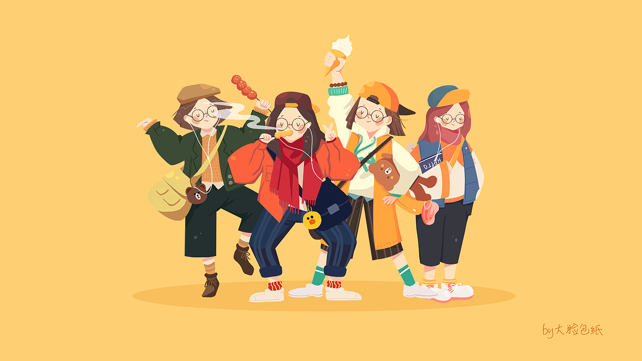 一眼就喜欢这4个姑娘,一定要临摹~~