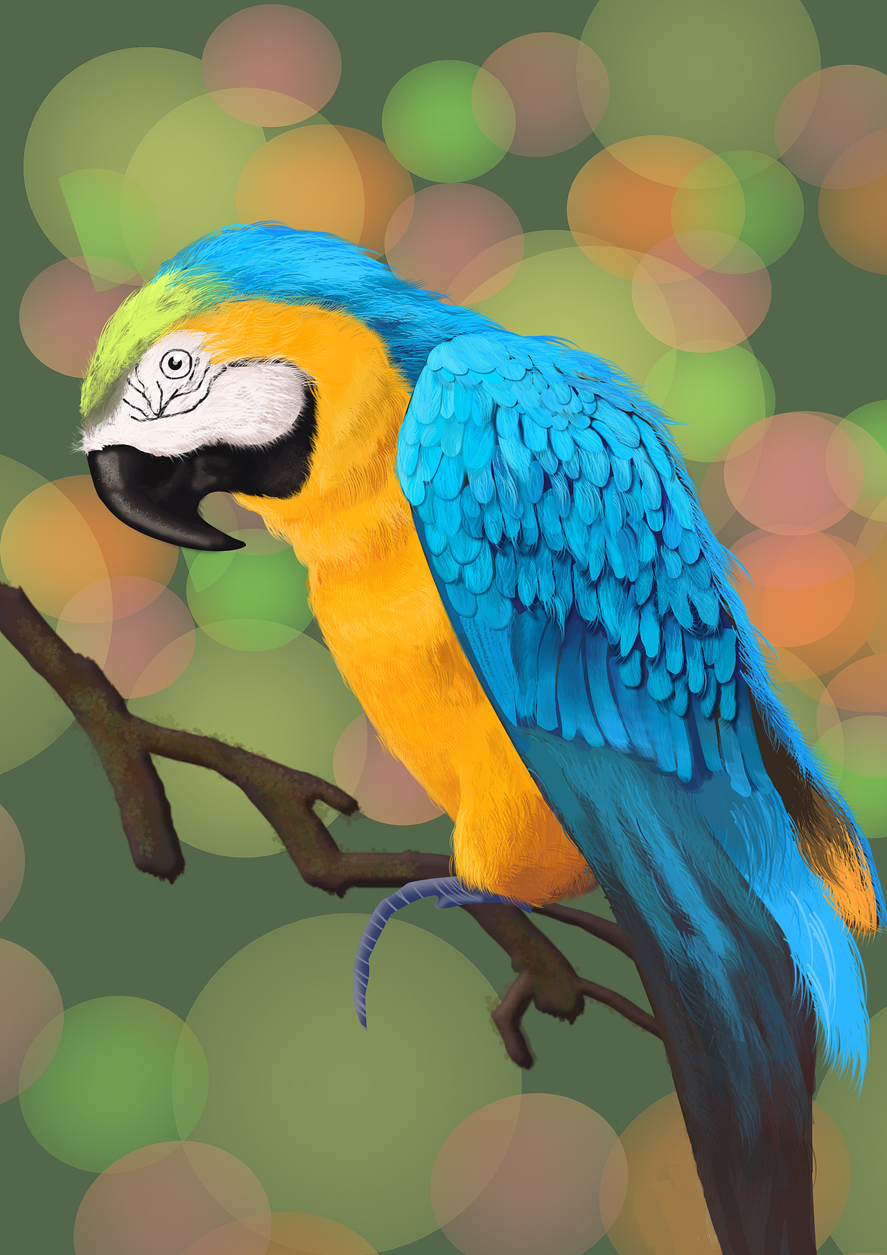 刚学习PS，没有手绘板，用笔刷工具临摹的