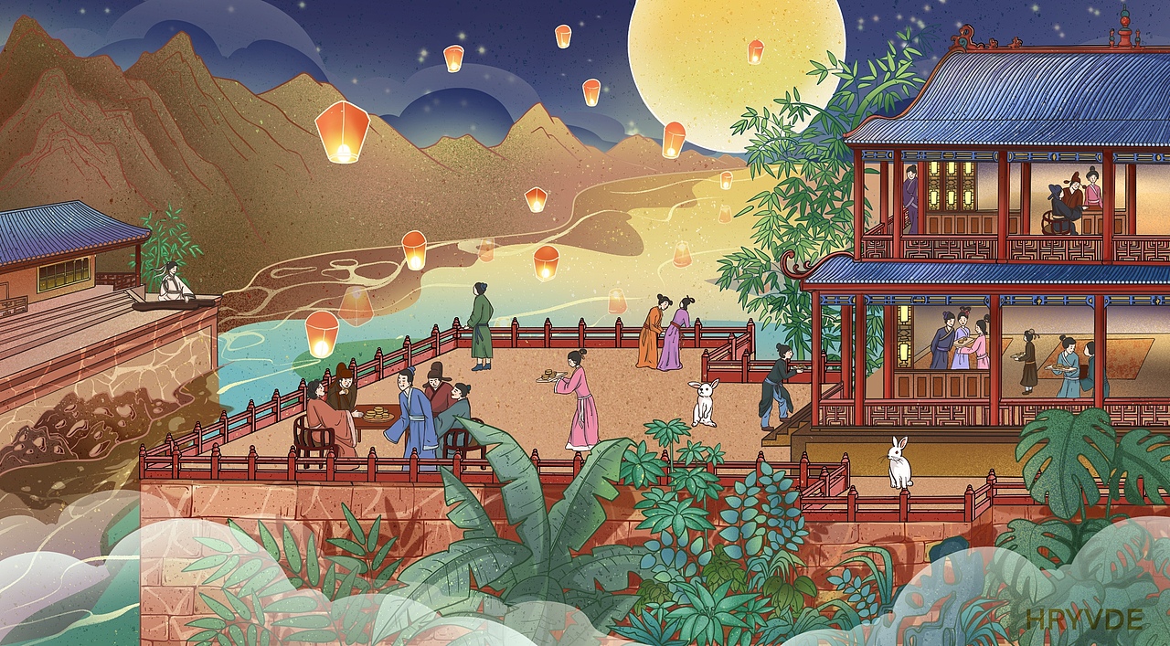 中秋合集🥮（图ZMjcwNjE0MDA4） - 商业插画 - 站酷设计师山也拾墨原创素材 - 站酷ZCOOL
