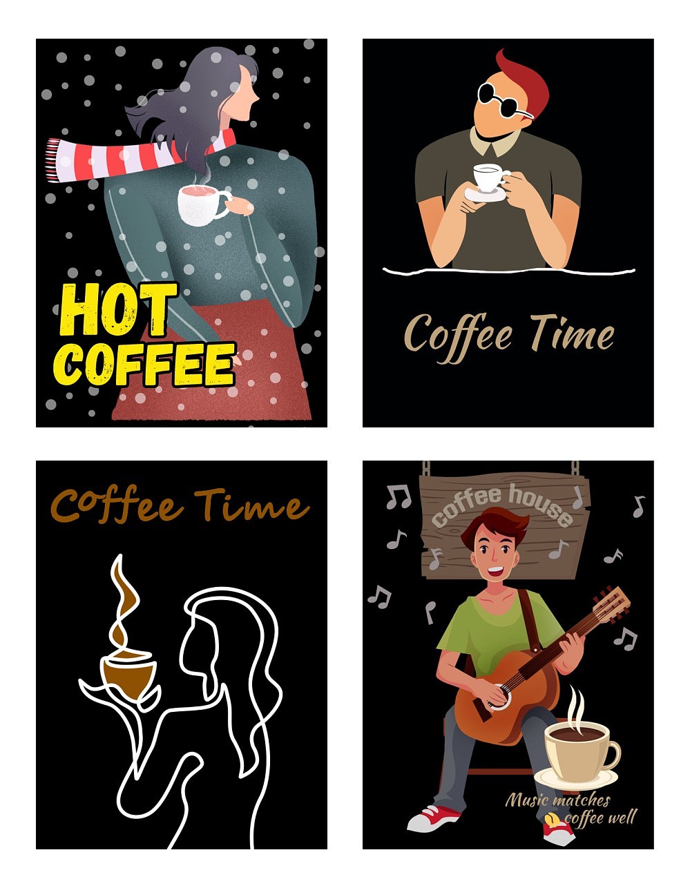 插画风格咖啡广告50幅|平面|海报|潘焕勇 - 原创作品 - 站酷 (zcool)