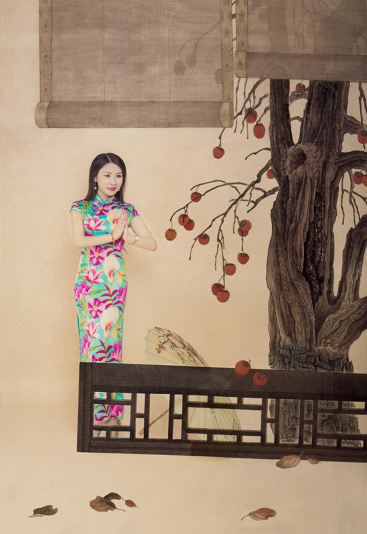 旗袍工笔画系列