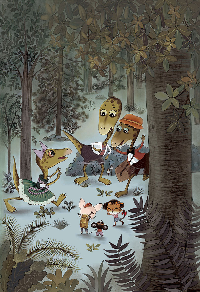 绘本插画,恐龙的宝藏