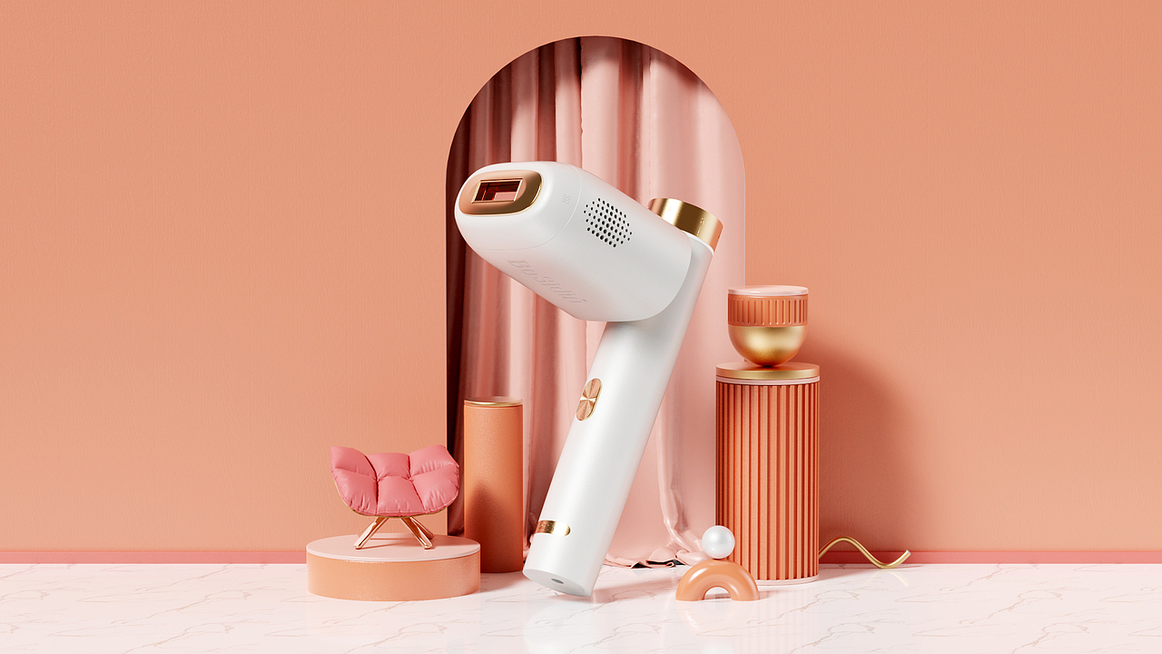 脱毛仪场景渲染 3D设计 C4D keyshot 产品渲染（图ZMjMwNjQ2MjYw） - 电子产品 - 站酷设计师嘉十设计原创素材 - 站酷ZCOOL