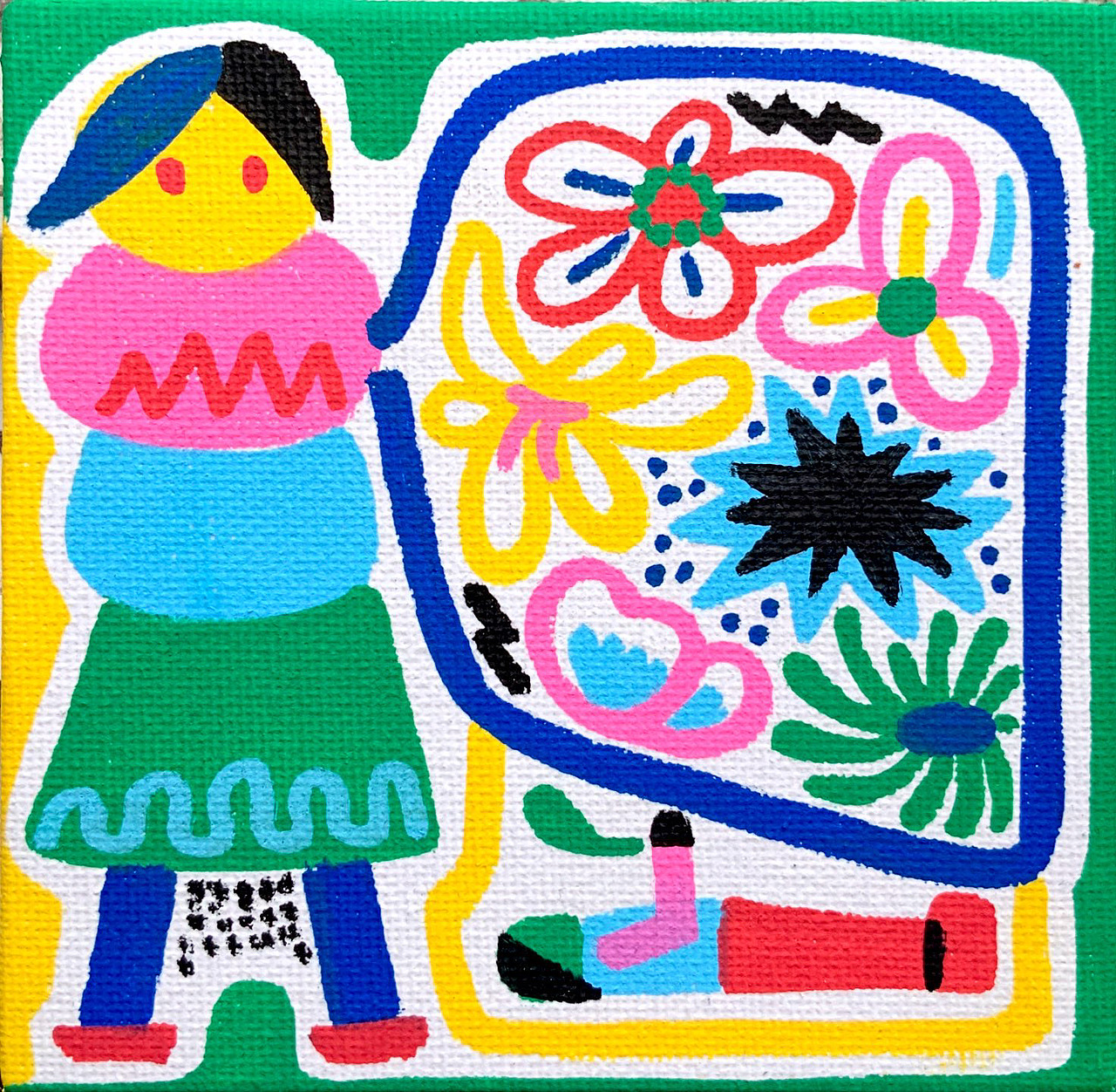 布面小画丨无用之花系列涂鸦