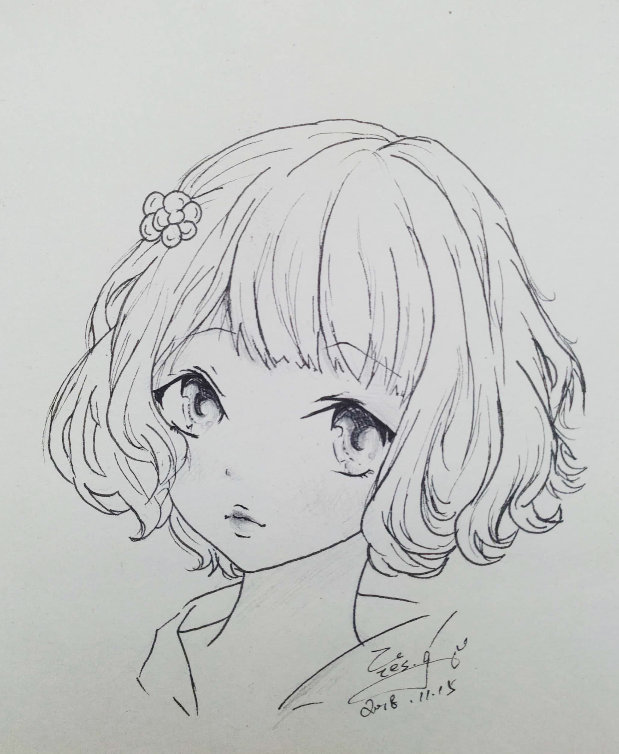 妹子黑白系列|动漫|其他动漫|yesq - 临摹作品 - 站酷 (zcool)