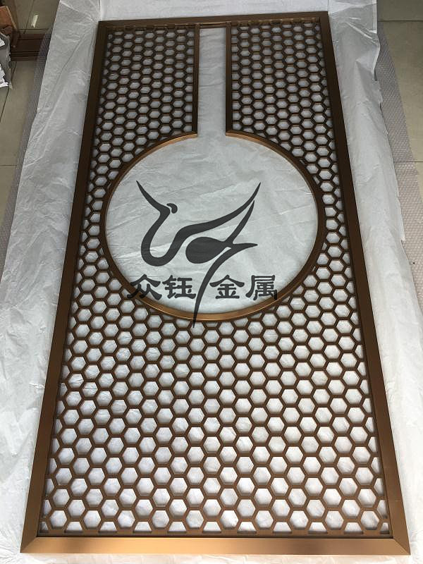 新款 欧式不锈钢星级酒店玫瑰金艺术屏风